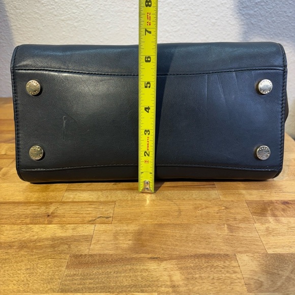 MICHAEL Kors Hamilton Satchel Black Leather Gold Hardware Lock & Key Bag - Picture 12 of 14